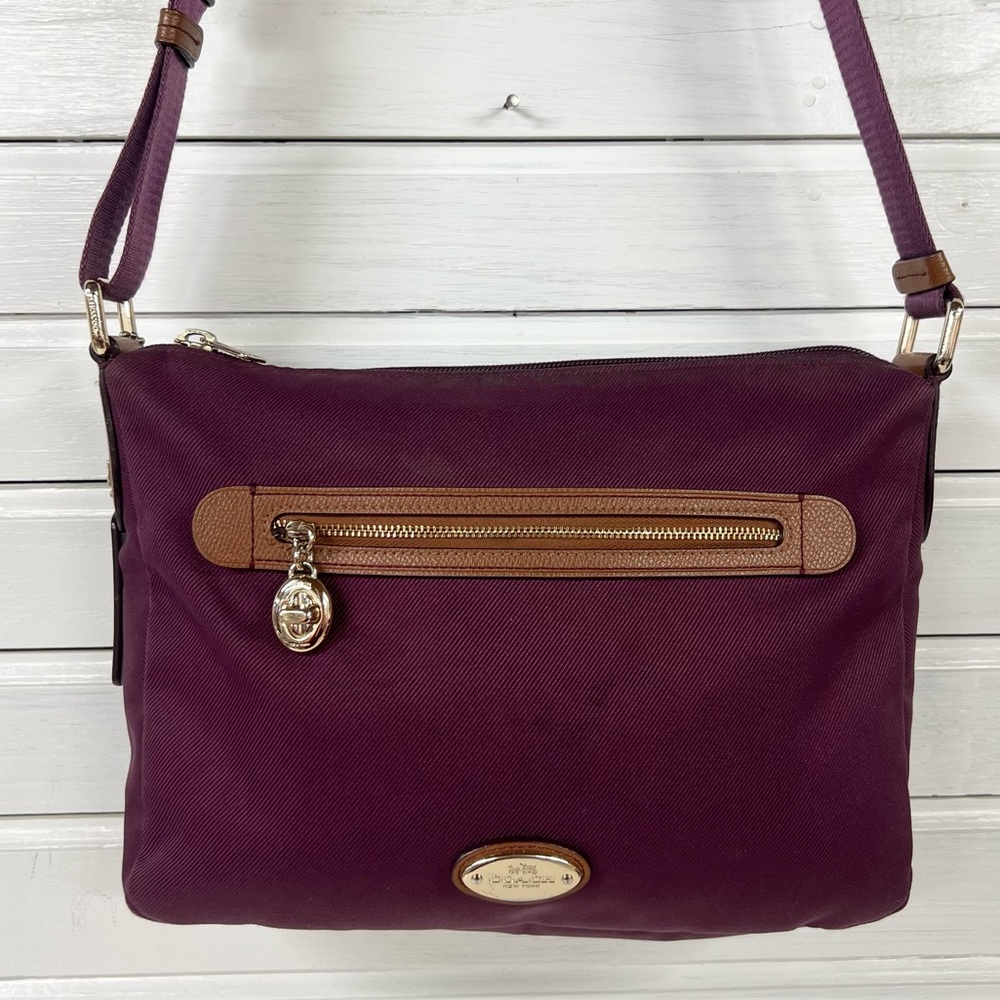 Coach | Sawyer Plum Canvas Crossbody